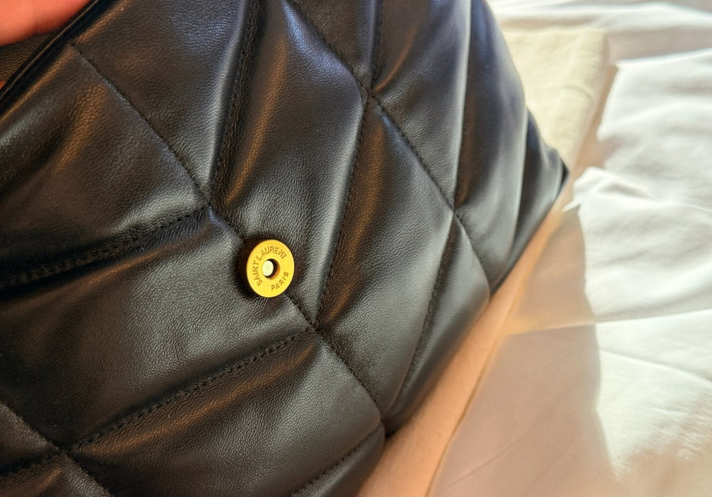 Saint Laurent Loulou Puffer Chevron Shoulder Bag — detail