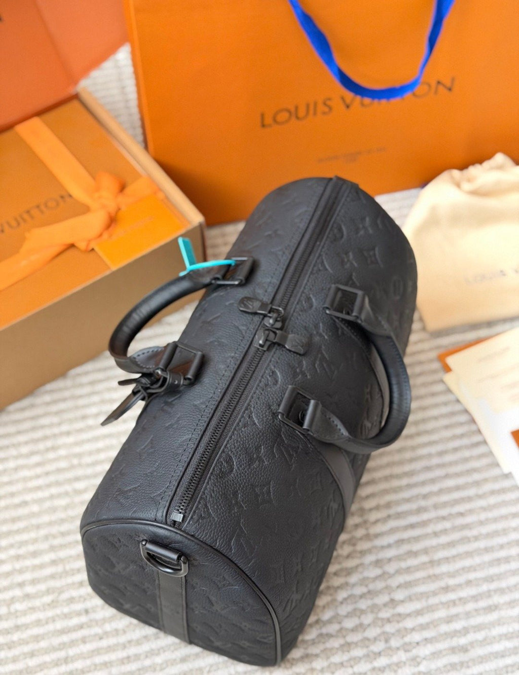 Louis Vuitton Keepall Monogram Barrel Duffel Bag — side