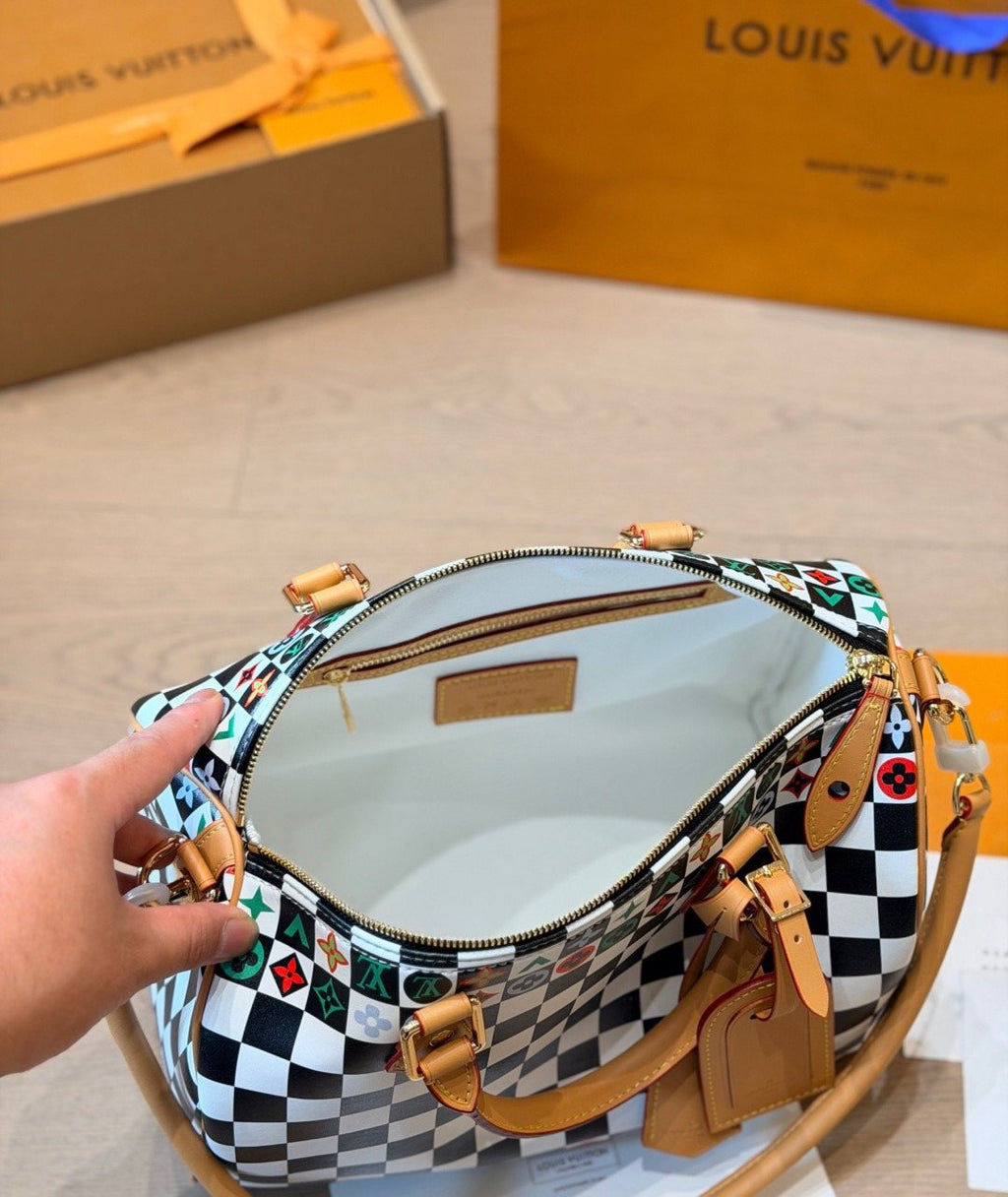 Louis Vuitton Multicolor Checker Barrel Bag — detail