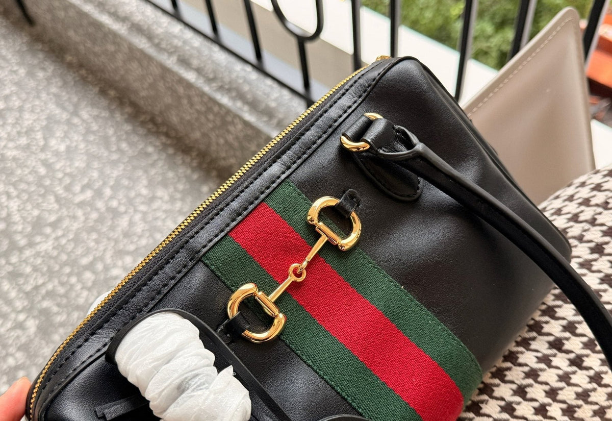 Gucci Paparazzo Striped Shoulder Bag — detail