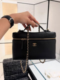 Chanel Pebbled Zip-Top Chain Handbag — hero