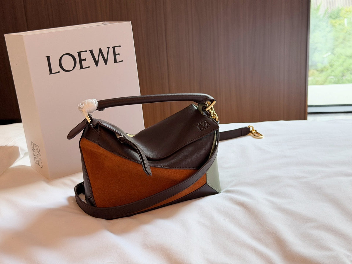 Loewe Puzzle Color-Block Top-Handle Bag — hero
