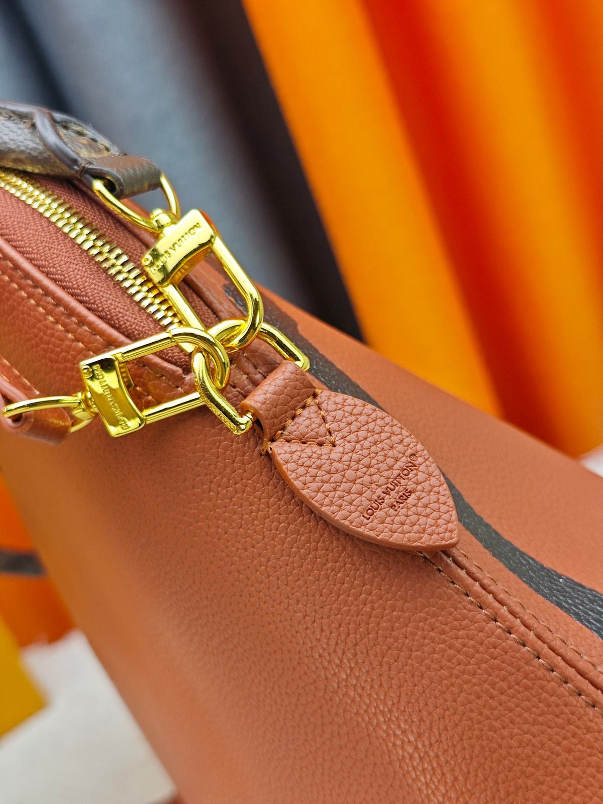 Louis Vuitton Alma Soft Cognac Top-Handle Bag — detail