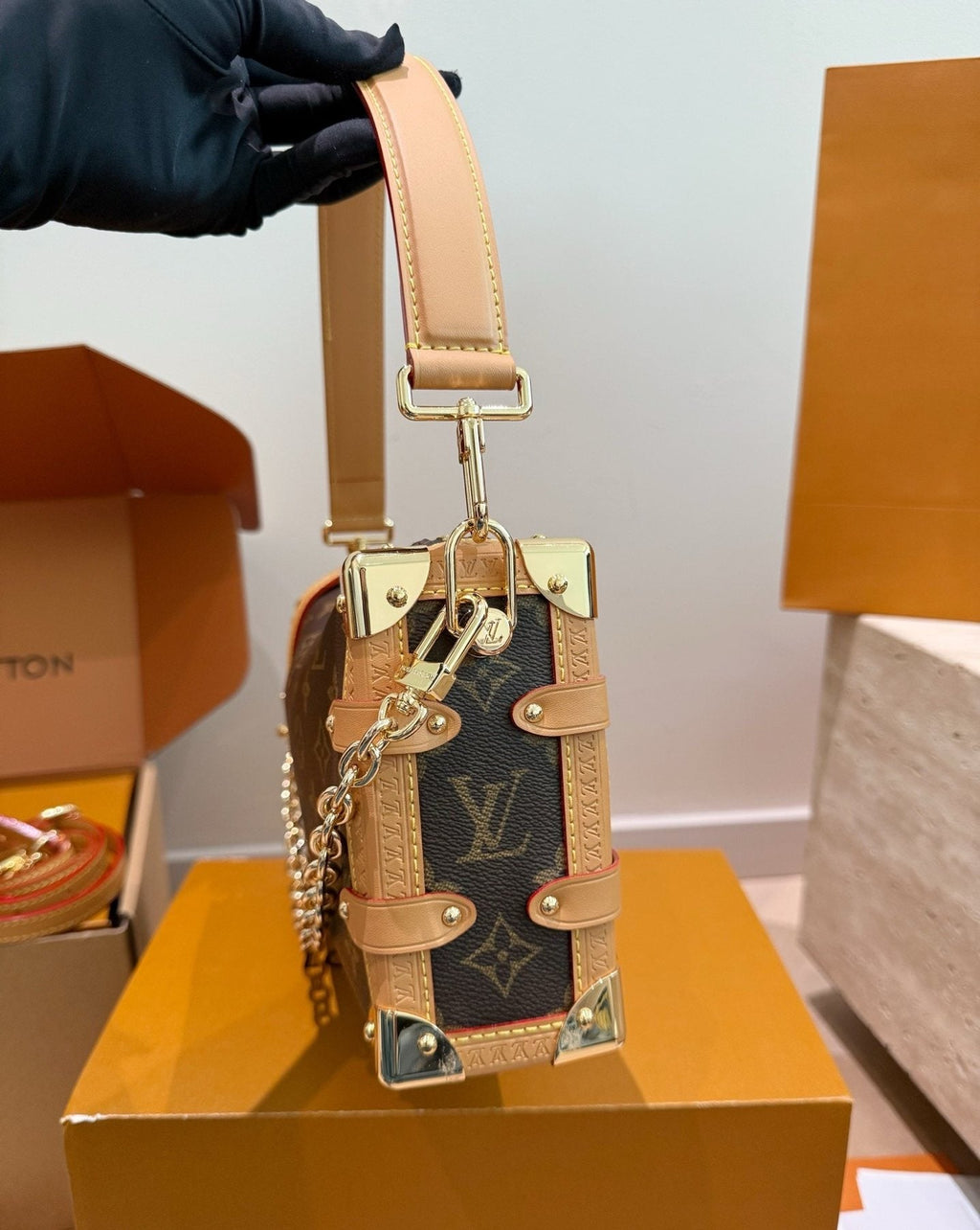 Louis Vuitton Side Trunk Monogram Shoulder Bag — side