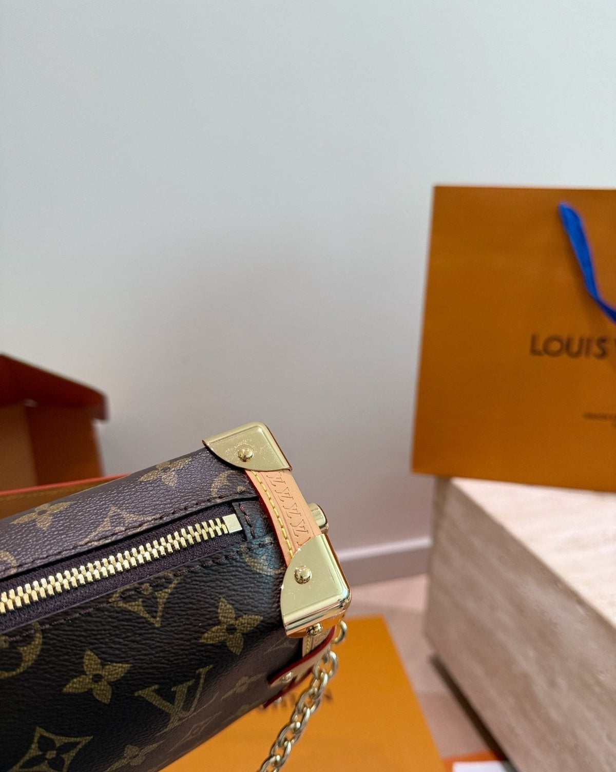 Louis Vuitton Side Trunk Monogram Shoulder Bag — detail