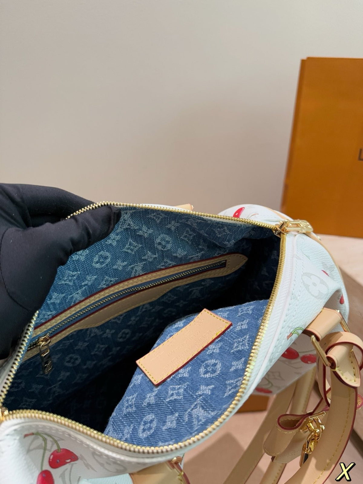 Louis Vuitton Speedy Cherry-Print Barrel Bag — front