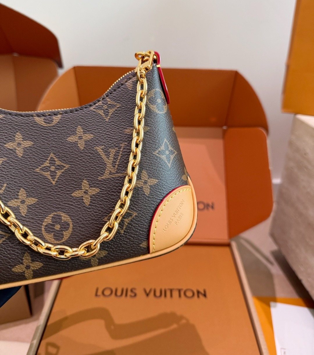 Louis Vuitton Curved Monogram Chain Crossbody Bag — detail