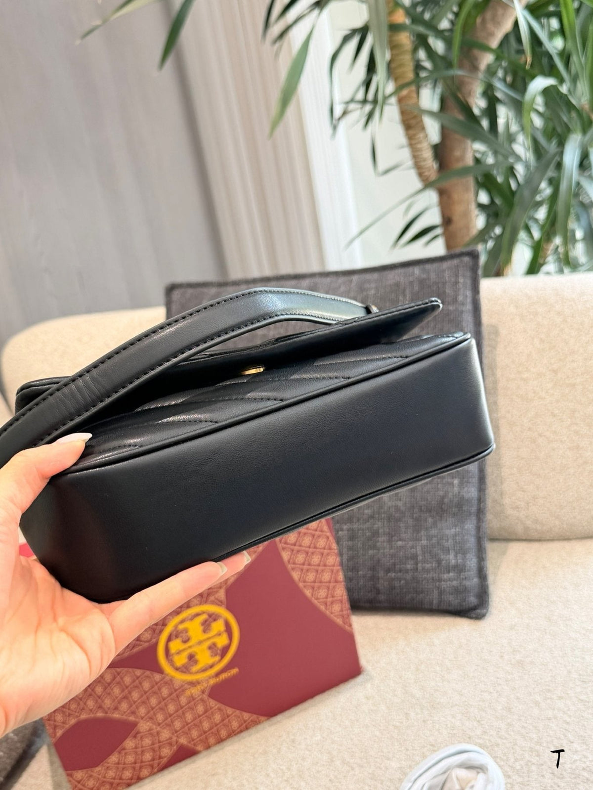 Tory Burch Kira Chevron-Quilted Baguette Bag — side