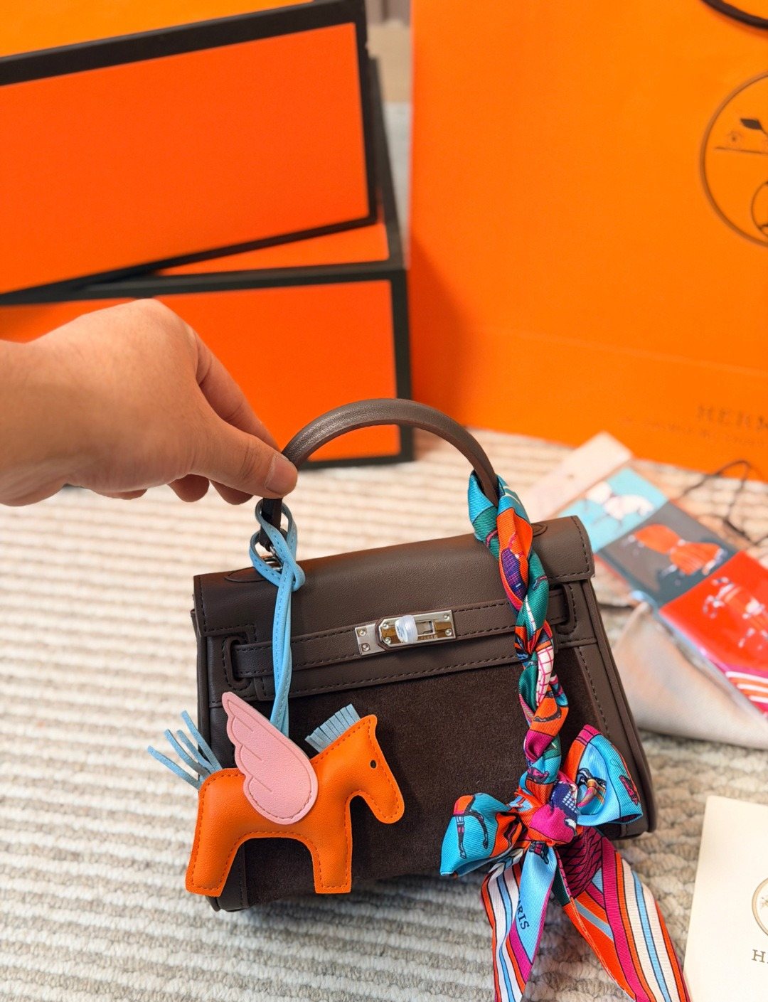 Hermès Kelly Top-Handle Bag with Silver-Tone Hardware — model