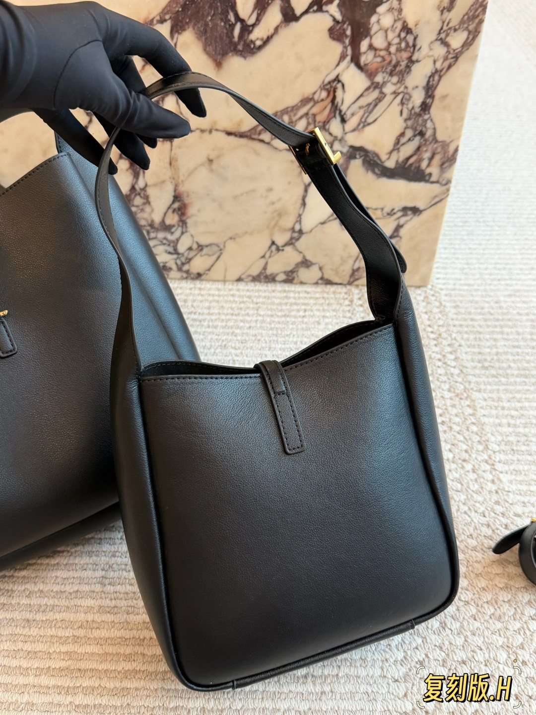Saint Laurent Soft Hobo Shoulder Bag — back