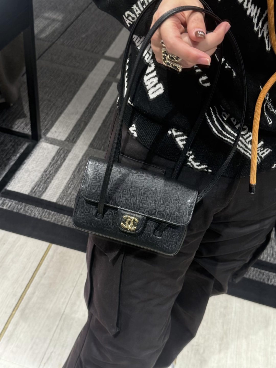 Chanel Preppy Coco Flap Shoulder Bag — model