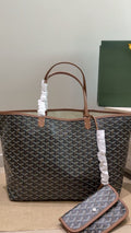 Goyard Patterned Tapered Tote with Matching Pouch — hero