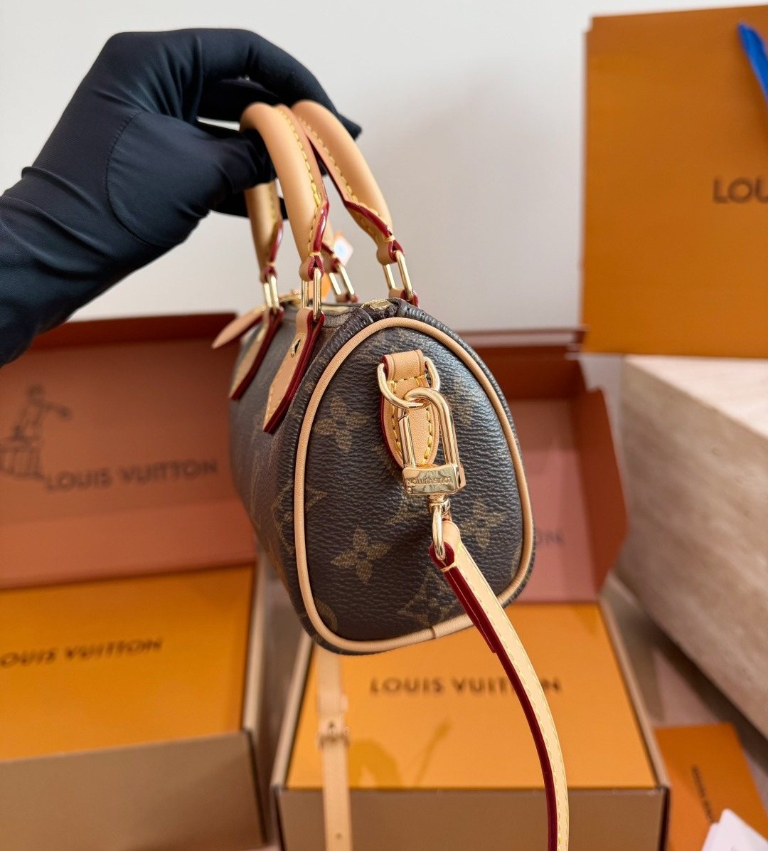Louis Vuitton Nano Monogram Barrel Bag — side