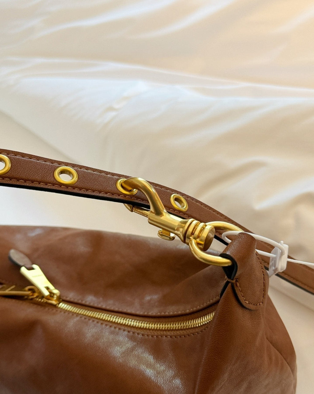 Miu Miu Soft Rectangular Zip-Top Shoulder Bag — detail