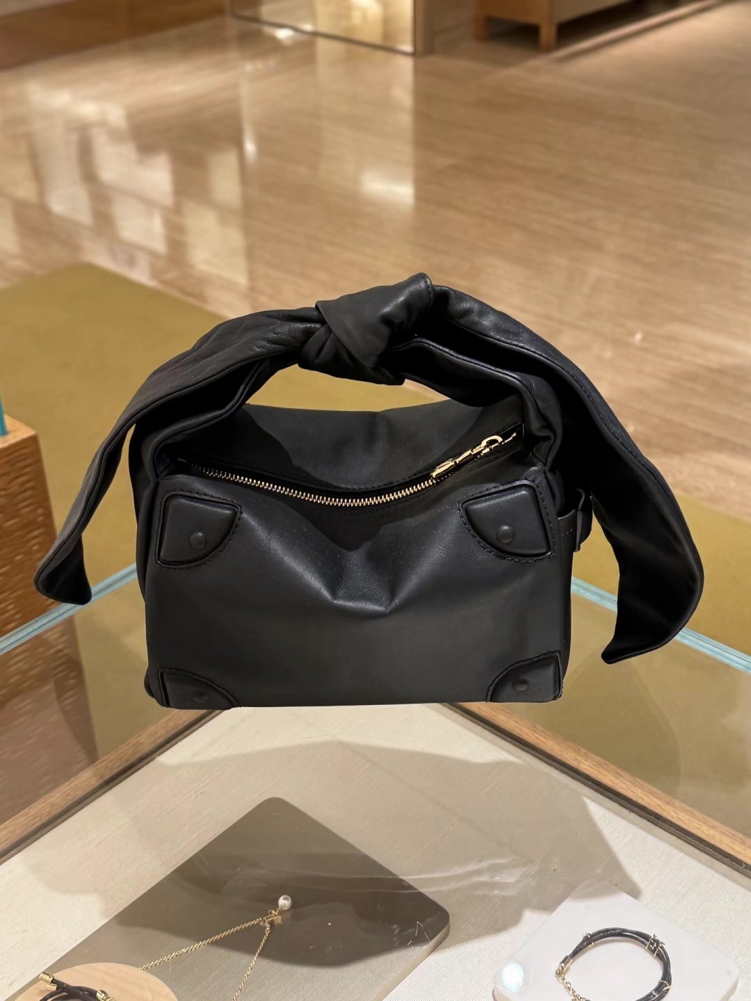 Knotted Handle Folded Handbag — hero