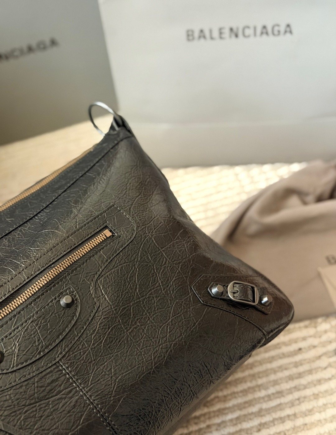 Balenciaga Le City Moto Shoulder Bag — detail