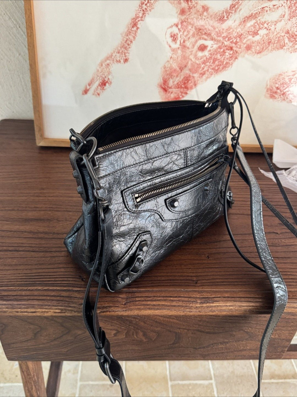 Balenciaga Le City Moto Shoulder Bag — front