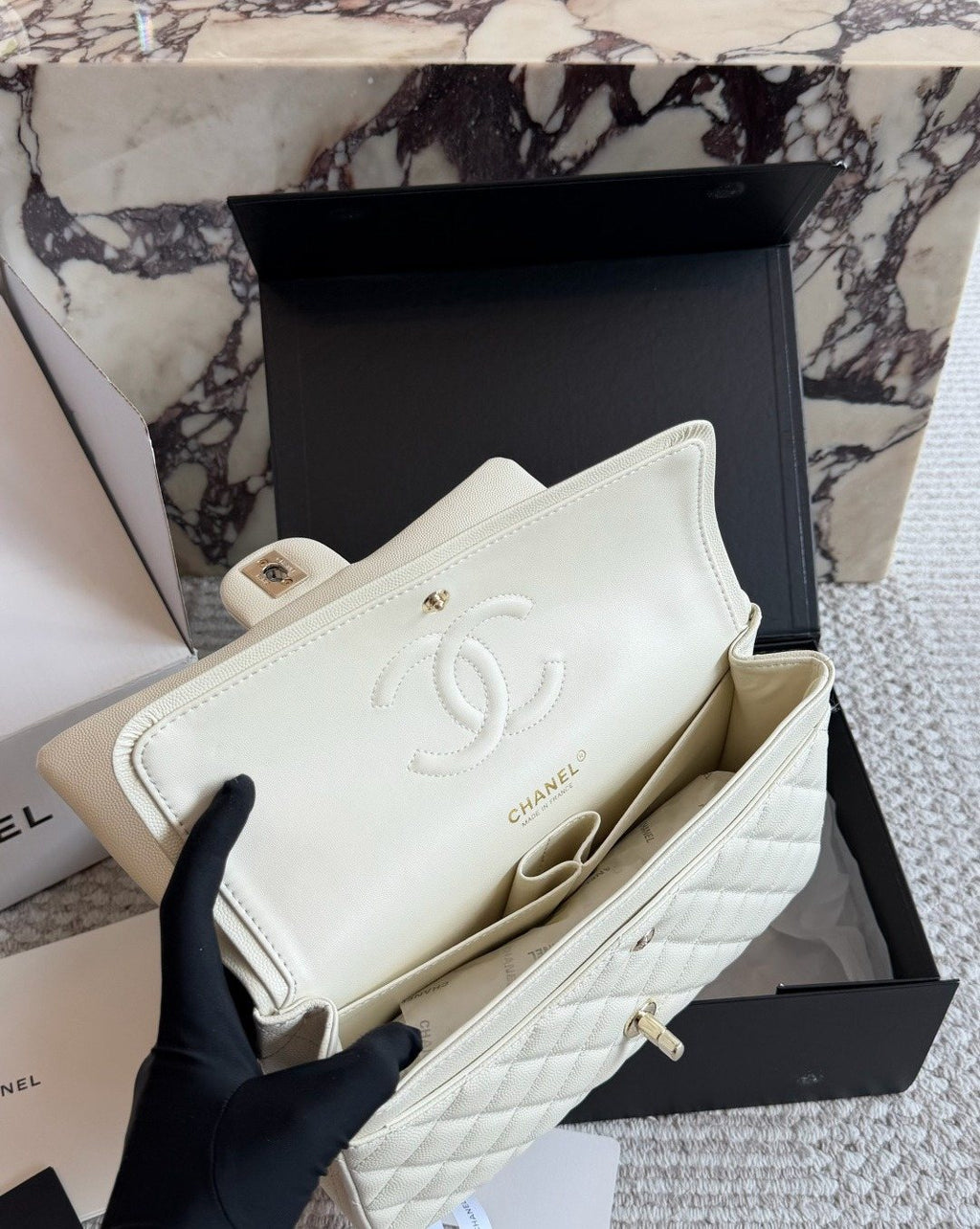 Chanel CF Quilted Chain-Strap Flap Bag — detail