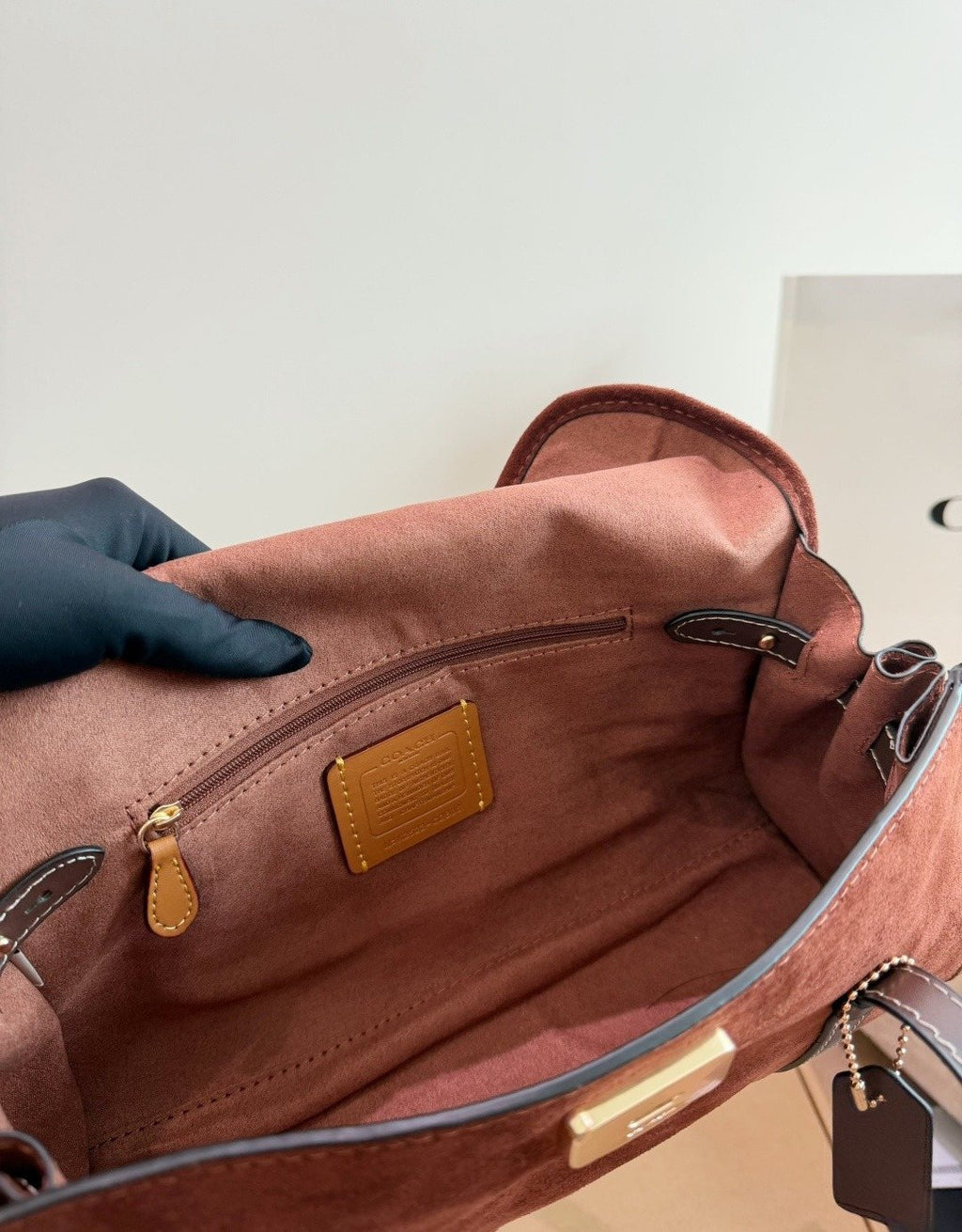 Coach Bridget Rounded-Flap Baguette Shoulder Bag — detail