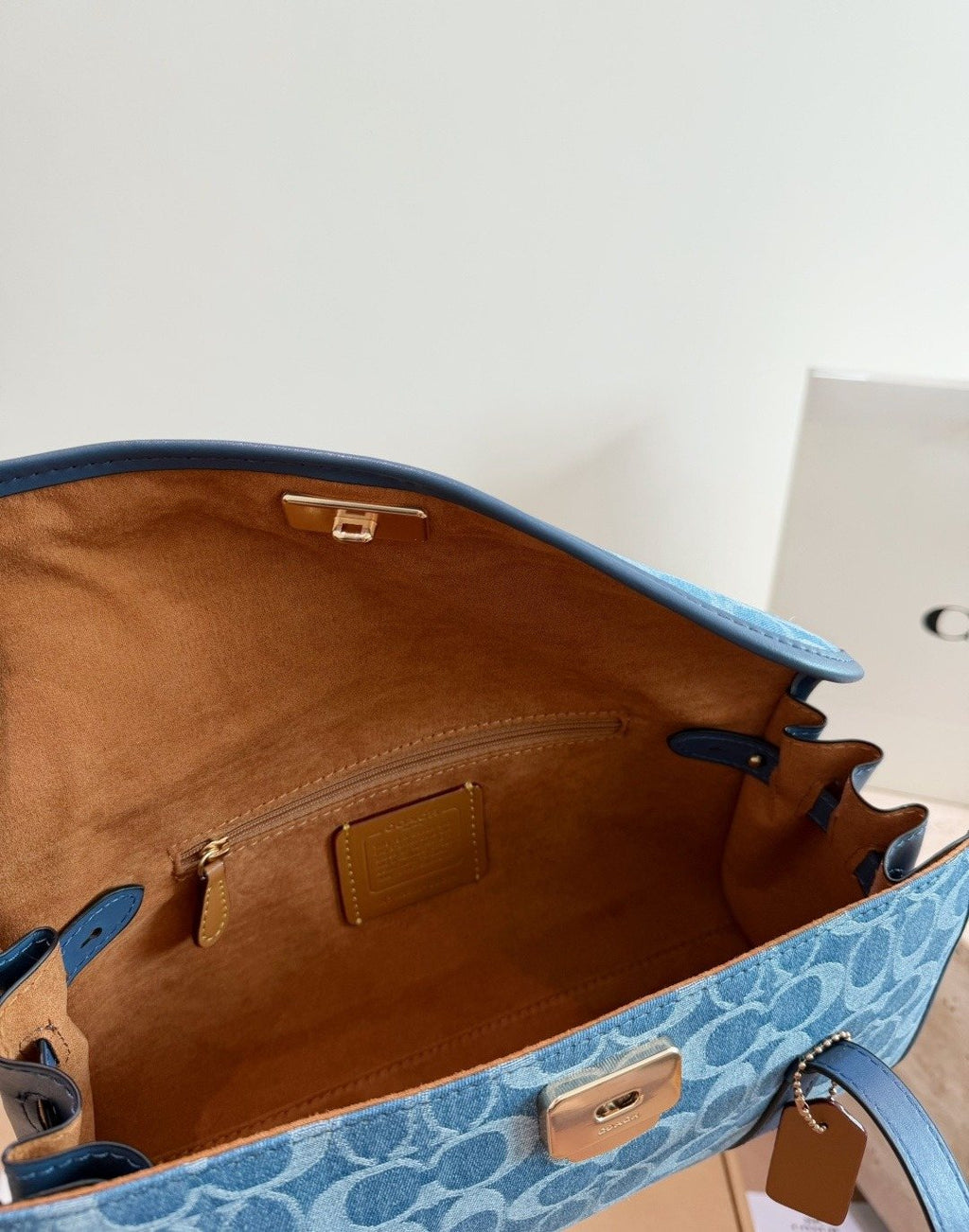 Coach Bridget Rounded-Flap Baguette Shoulder Bag — detail
