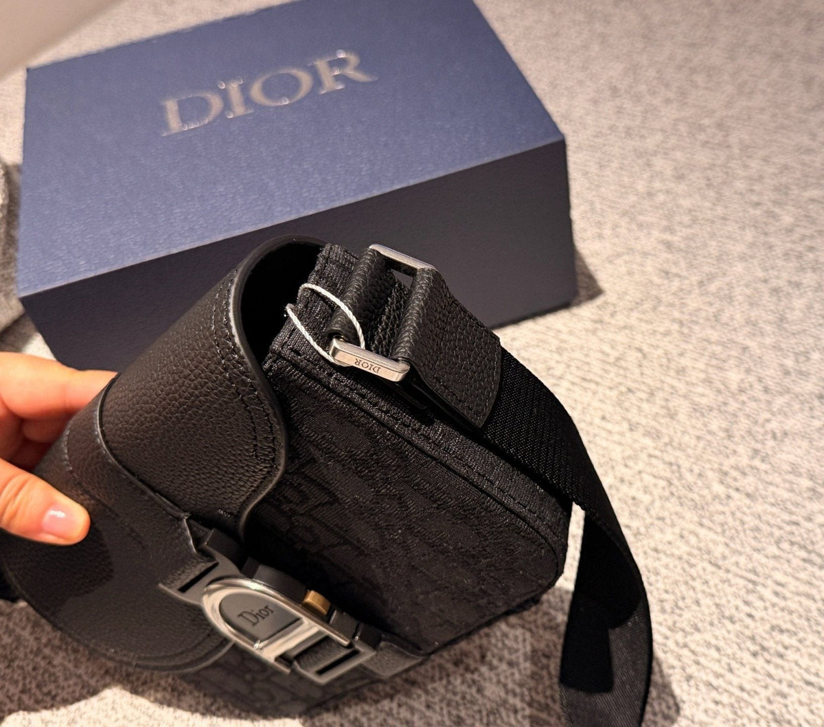 Dior Saddle Crossbody Bag with Curved Flap — side