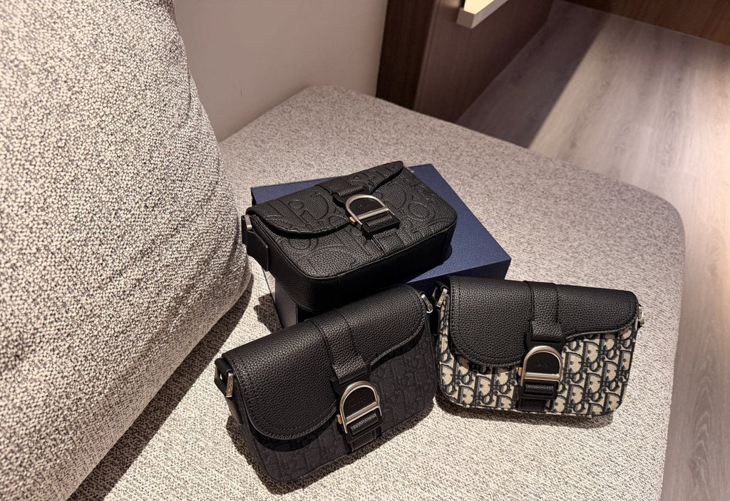 Dior Saddle Crossbody Bag with Curved Flap — comparison