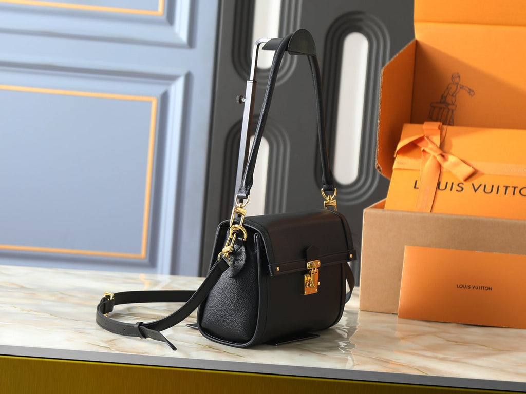 Louis Vuitton Gold-Clasp Flap Top-Handle Bag — side