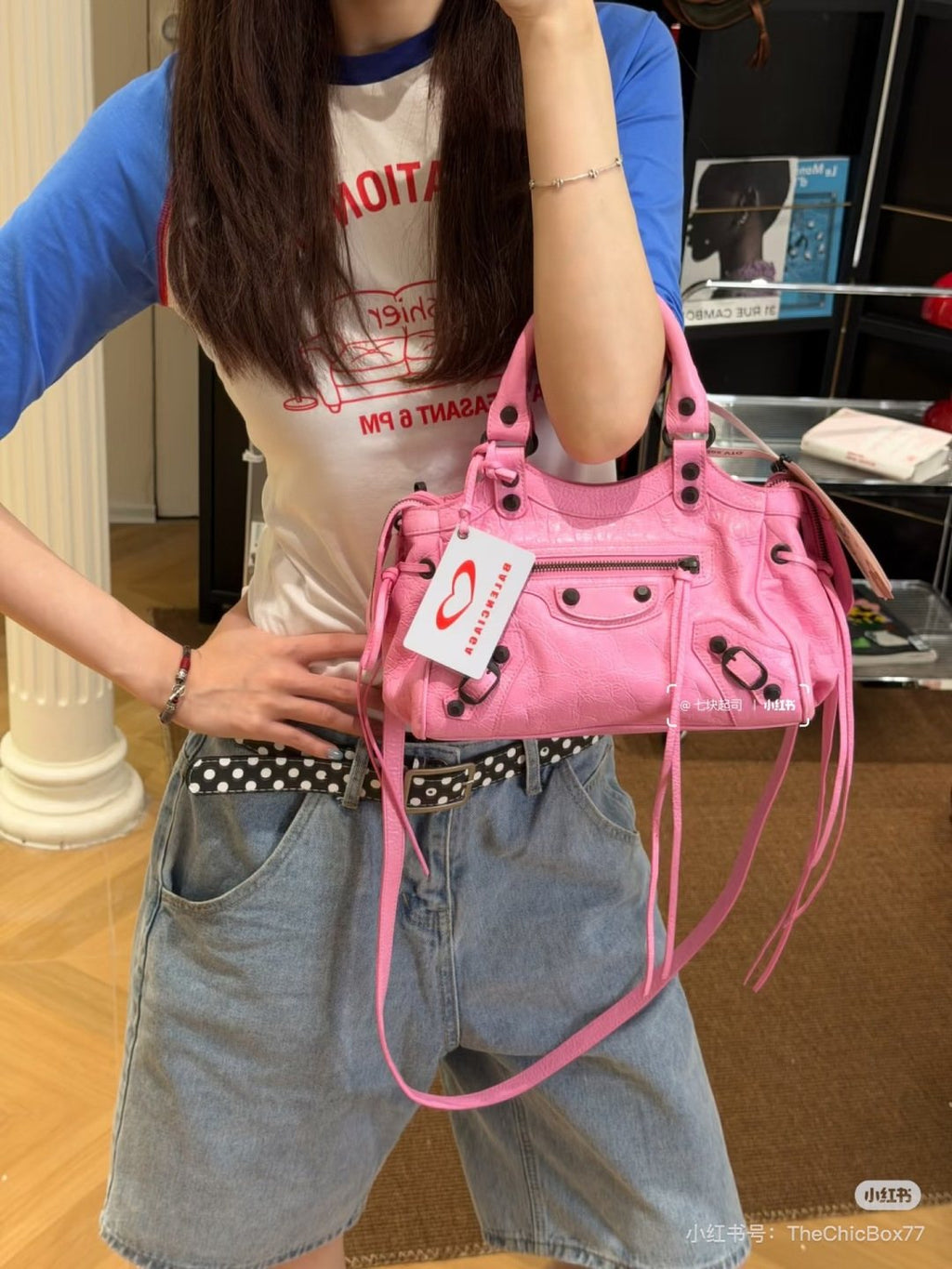 Balenciaga Studded Moto Satchel — model